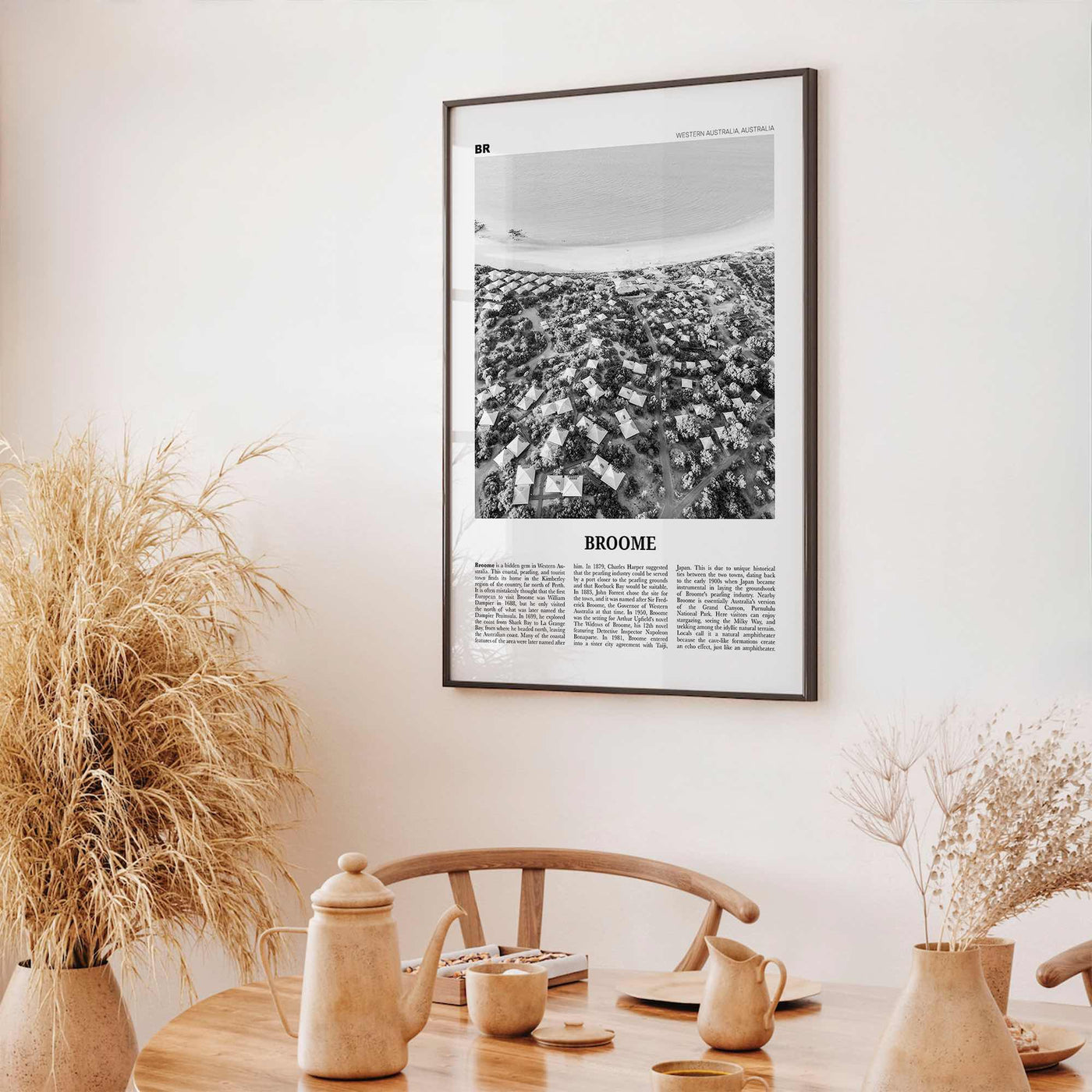 Broome Print Black and White, Broome Wall Art, Broome Poster, Broome Photo, Broome Wall Décor, Western Australia, Australia