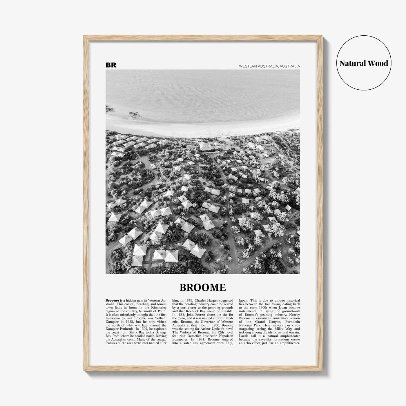 Broome Print Black and White, Broome Wall Art, Broome Poster, Broome Photo, Broome Wall Décor, Western Australia, Australia