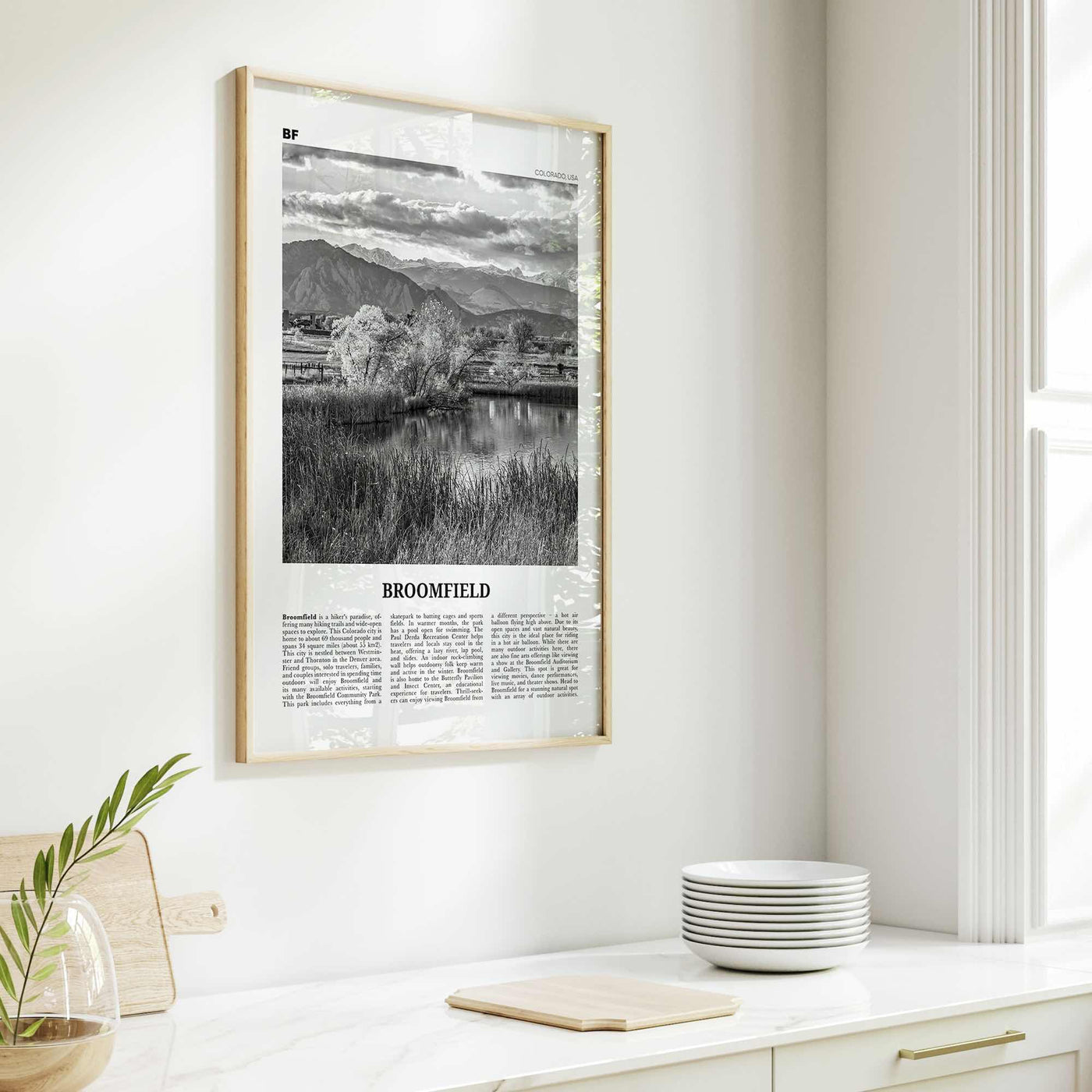 Broomfield Print Black and White, Broomfield Wall Art, Broomfield Poster, Broomfield Photo, Broomfield Wall Décor, Colorado, USA