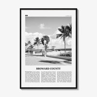 Broward County Print Black and White, Broward County Wall Art, Broward County Poster, Broward County Photo, Broward Wall Décor, Broward Map