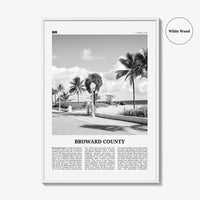 Broward County Print Black and White, Broward County Wall Art, Broward County Poster, Broward County Photo, Broward Wall Décor, Broward Map