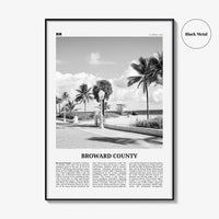 Broward County Print Black and White, Broward County Wall Art, Broward County Poster, Broward County Photo, Broward Wall Décor, Broward Map