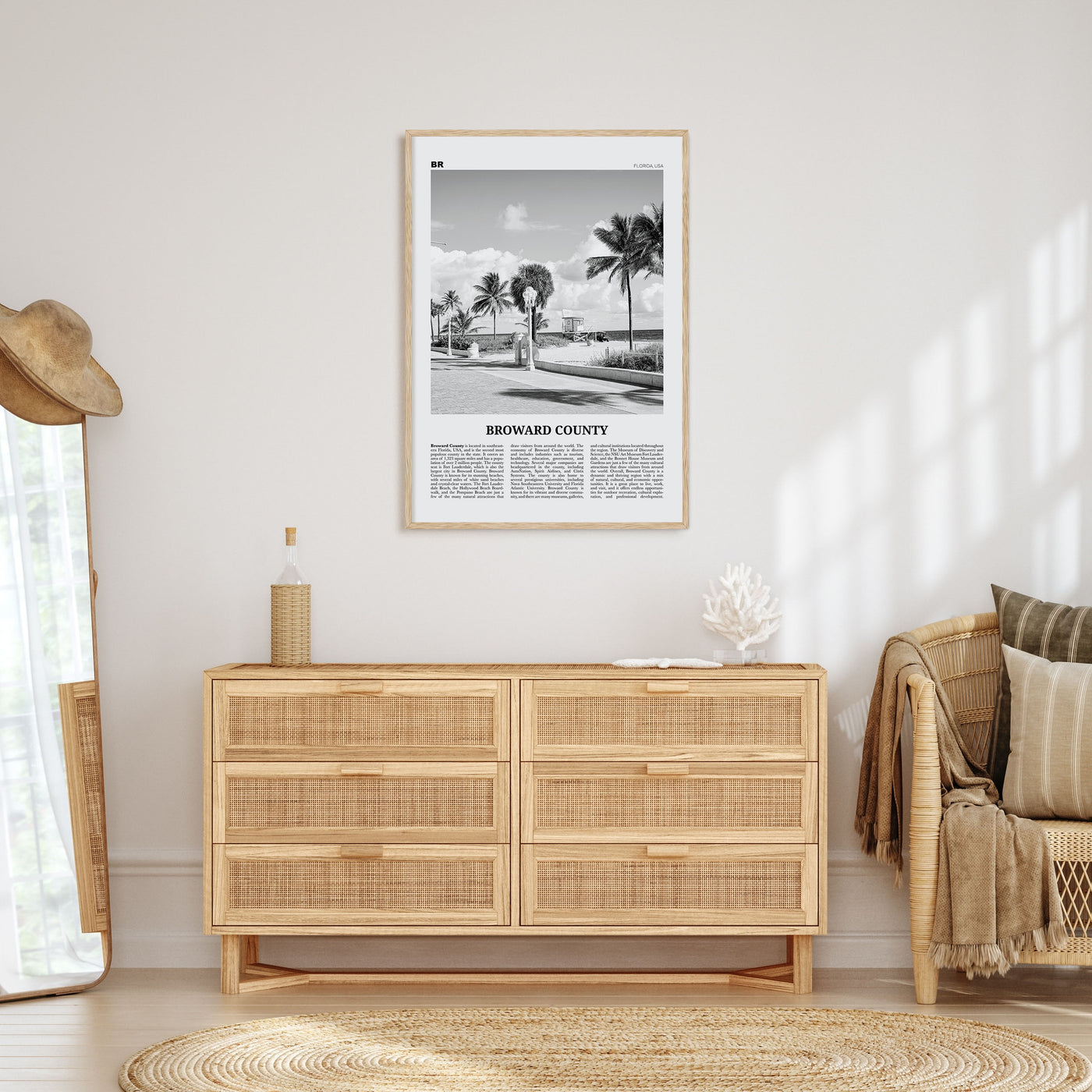 Broward County Travel B&W Poster
