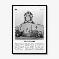 Brownsville Print Black and White, Brownsville Wall Art, Brownsville Poster, Brownsville Photo, Brownsville Map, Texas, USA, United States