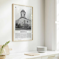 Brownsville Print Black and White, Brownsville Wall Art, Brownsville Poster, Brownsville Photo, Brownsville Map, Texas, USA, United States