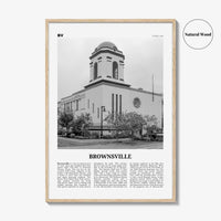 Brownsville Print Black and White, Brownsville Wall Art, Brownsville Poster, Brownsville Photo, Brownsville Map, Texas, USA, United States