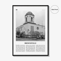 Brownsville Print Black and White, Brownsville Wall Art, Brownsville Poster, Brownsville Photo, Brownsville Map, Texas, USA, United States