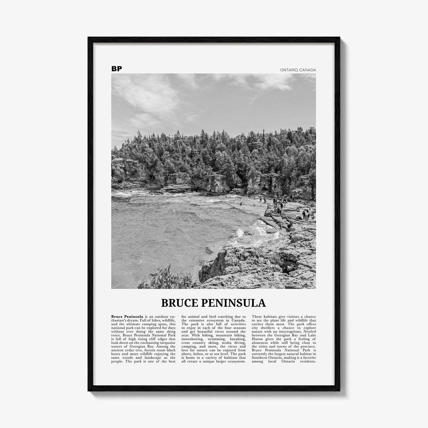 Bruce Peninsula Print Black and White, Bruce Peninsula Wall Art, Bruce Peninsula Poster, Bruce Peninsula Photo, Ontario, Canada
