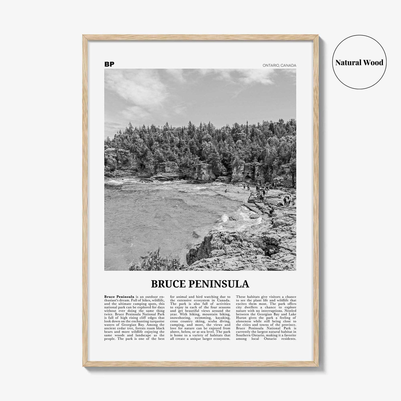 Bruce Peninsula Print Black and White, Bruce Peninsula Wall Art, Bruce Peninsula Poster, Bruce Peninsula Photo, Ontario, Canada