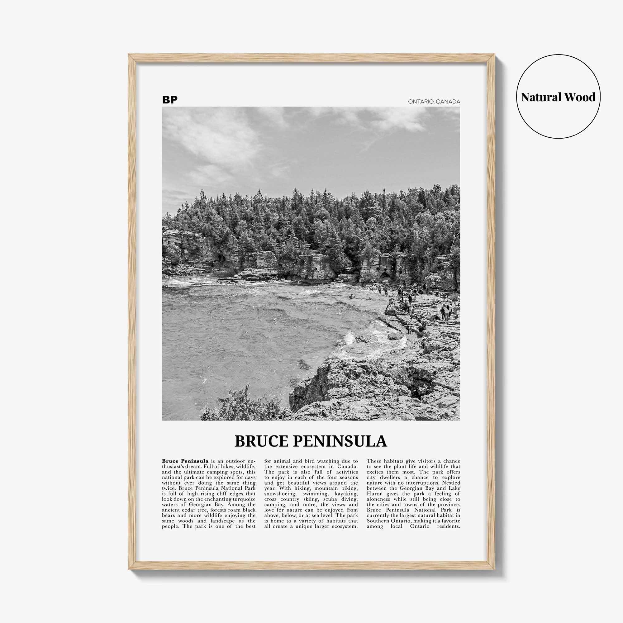 Bruce Peninsula Print Black and White, Bruce Peninsula Wall Art, Bruce Peninsula Poster, Bruce Peninsula Photo, Ontario, Canada
