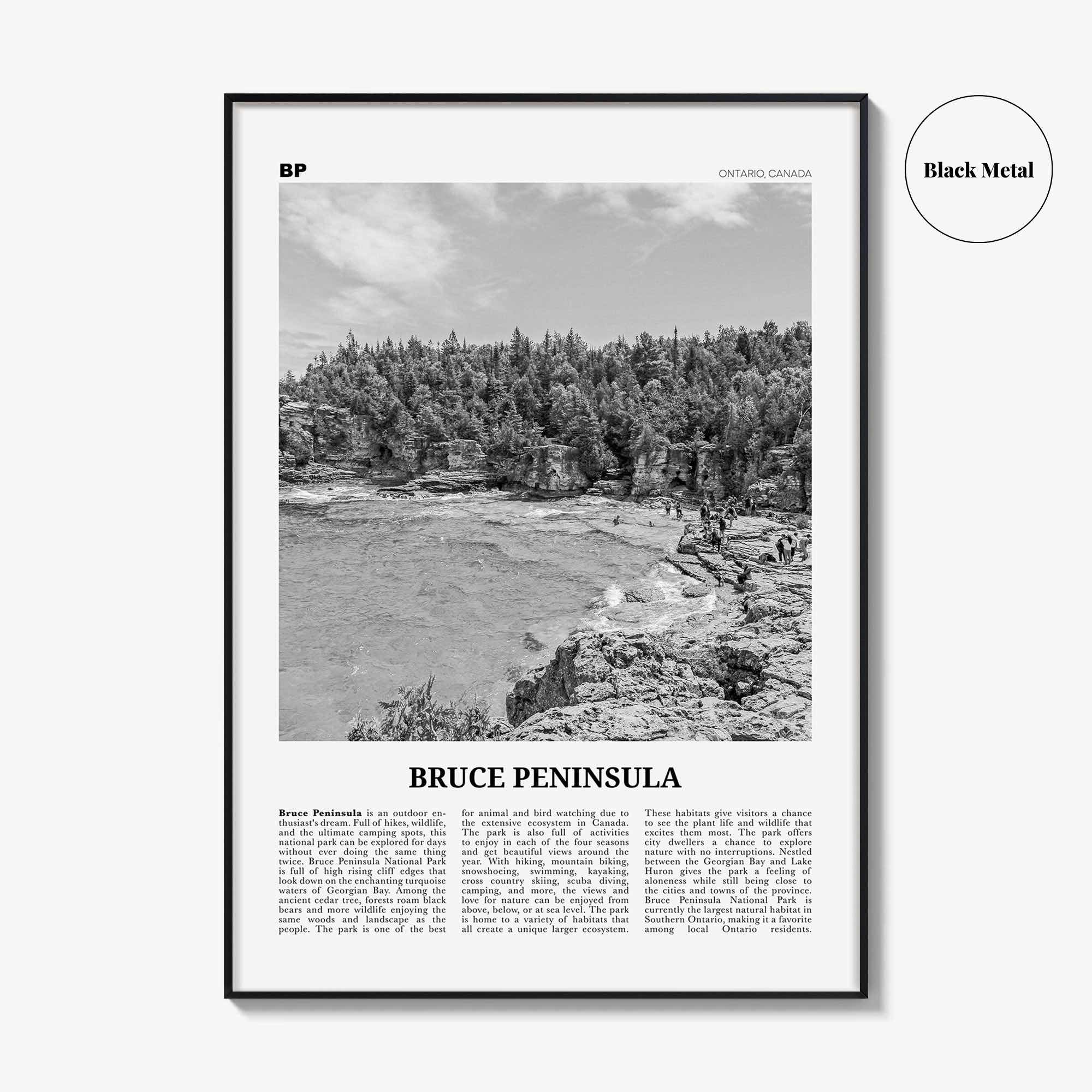 Bruce Peninsula Print Black and White, Bruce Peninsula Wall Art, Bruce Peninsula Poster, Bruce Peninsula Photo, Ontario, Canada