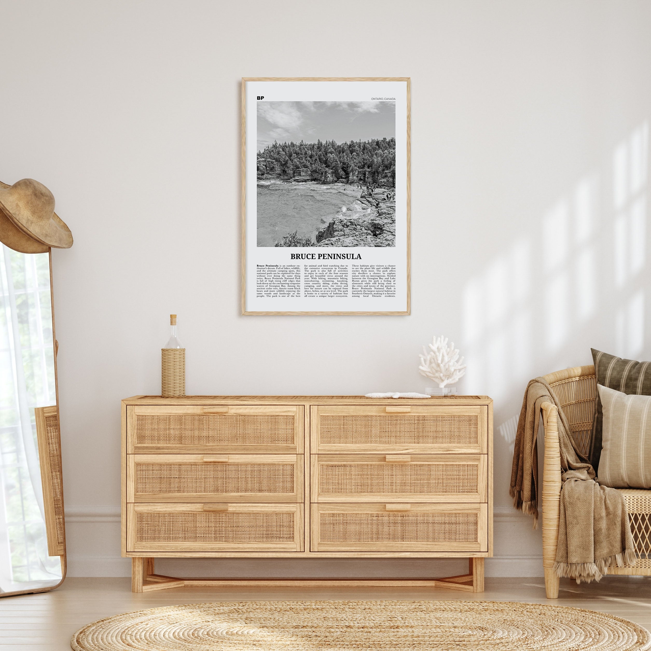 Bruce Peninsula Travel B&W Poster