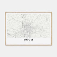 Bruges Map Landscape Poster