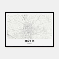 Bruges Map Landscape Poster