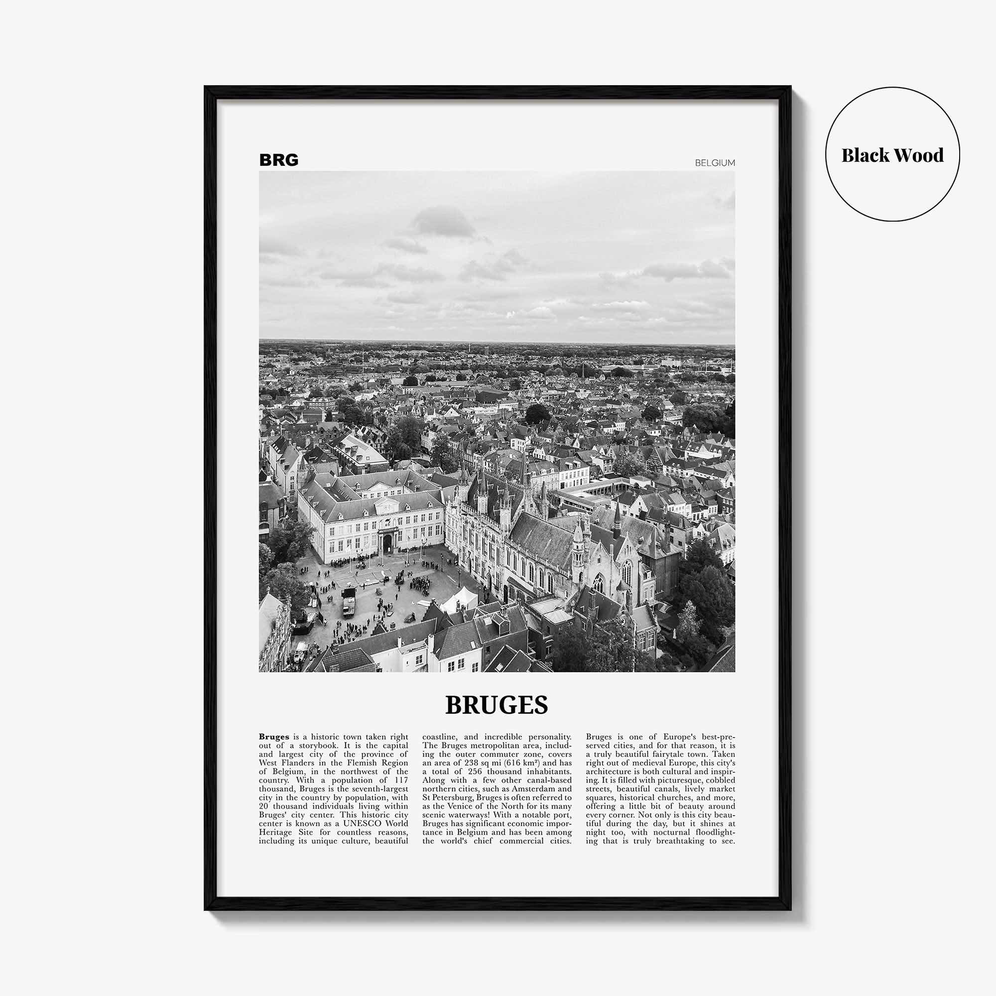Bruges Print Black and White, Bruges Wall Art, Bruges Poster, Bruges Photo, Bruges Wall Decor, Belgium, Brugge, Brügge, Flemish, Europe