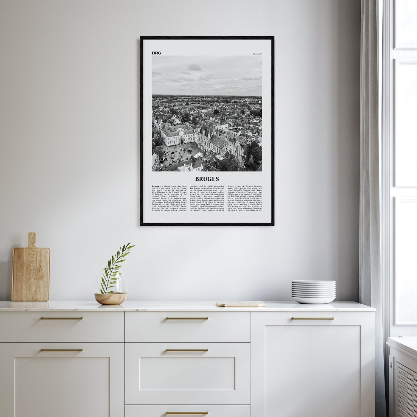 Bruges Travel B&W Poster
