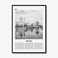 Brunei Print Black and White, Brunei Wall Art, Brunei Poster, Brunei Photo, Brunei Wall Decor, Country Art Print, Asia