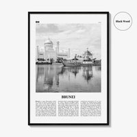 Brunei Print Black and White, Brunei Wall Art, Brunei Poster, Brunei Photo, Brunei Wall Decor, Country Art Print, Asia