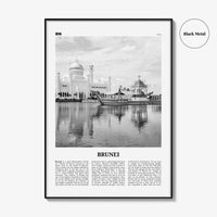 Brunei Print Black and White, Brunei Wall Art, Brunei Poster, Brunei Photo, Brunei Wall Decor, Country Art Print, Asia