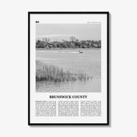Brunswick County Print Black and White, Brunswick County Wall Art, Brunswick Poster, Brunswick Photo, Brunswick Wall Décor, Brunswick Map