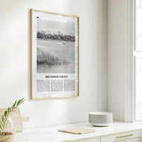Brunswick County Print Black and White, Brunswick County Wall Art, Brunswick Poster, Brunswick Photo, Brunswick Wall Décor, Brunswick Map