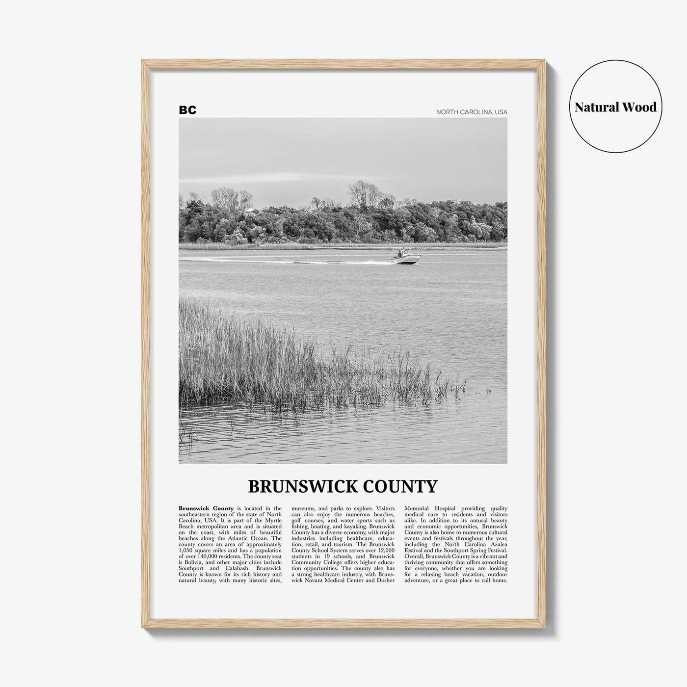 Brunswick County Print Black and White, Brunswick County Wall Art, Brunswick Poster, Brunswick Photo, Brunswick Wall Décor, Brunswick Map