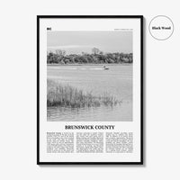 Brunswick County Print Black and White, Brunswick County Wall Art, Brunswick Poster, Brunswick Photo, Brunswick Wall Décor, Brunswick Map