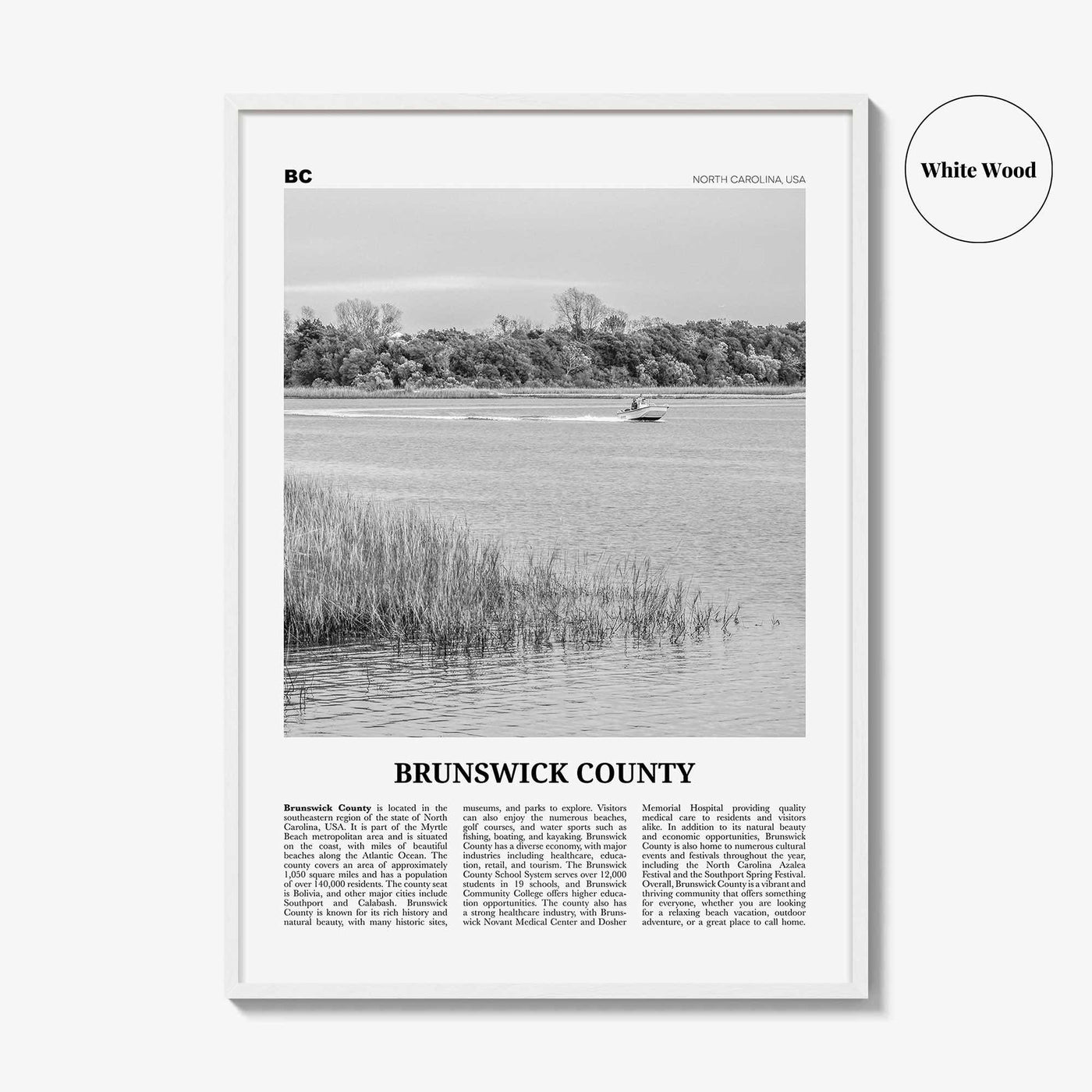 Brunswick County Print Black and White, Brunswick County Wall Art, Brunswick Poster, Brunswick Photo, Brunswick Wall Décor, Brunswick Map