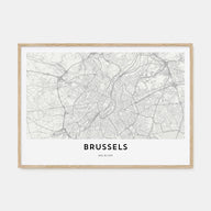 Brussels Map Landscape Poster