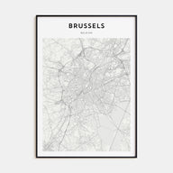 Brussels Map Portrait Poster