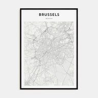 Brussels Map Portrait Poster