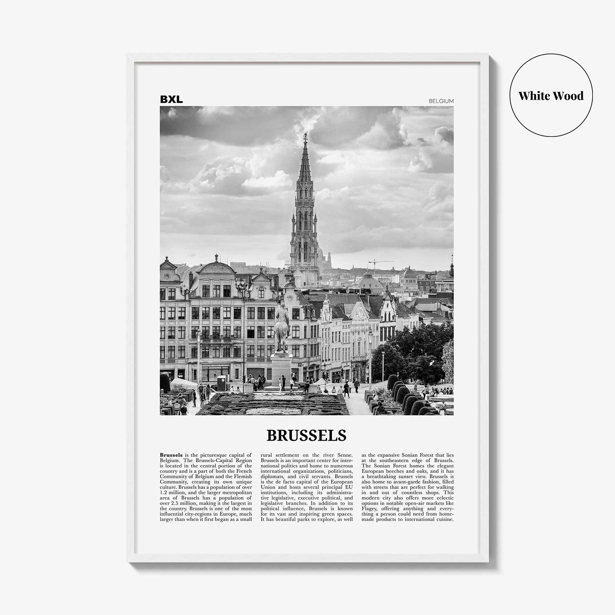 Brussels Print Black and White, Brussels Wall Art, Brussels Poster, Brussels Photo, Brussels Wall Decor, Belgium, Bruxelles, Brussel, Europe