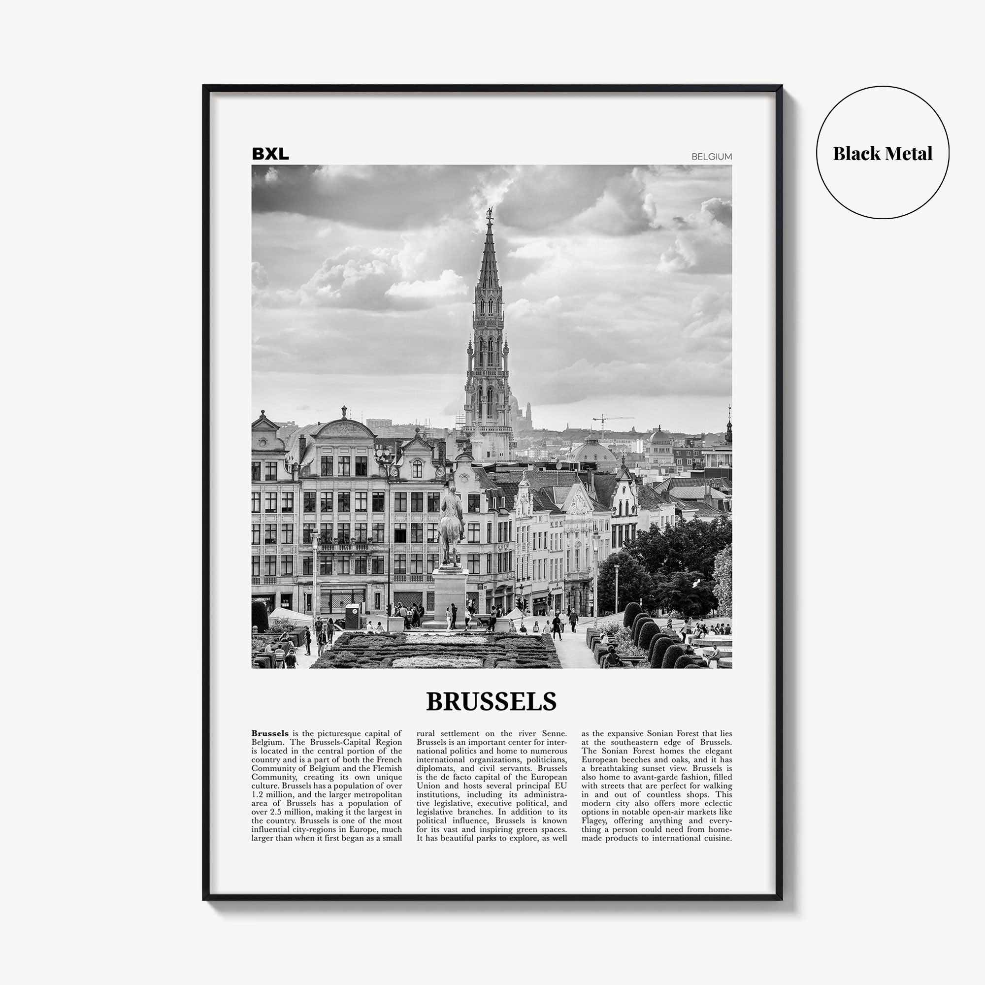 Brussels Print Black and White, Brussels Wall Art, Brussels Poster, Brussels Photo, Brussels Wall Decor, Belgium, Bruxelles, Brussel, Europe