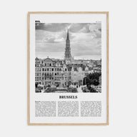Brussels Travel B&W Poster