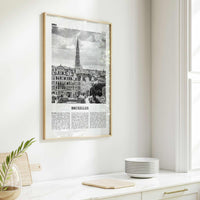 Bruxelles Print Black and White, Bruxelles Wall Art, Bruxelles Poster, Bruxelles Photo, Bruxelles Wall Décor, Bruxelles Map, Belgium