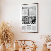 Bruxelles Print Black and White, Bruxelles Wall Art, Bruxelles Poster, Bruxelles Photo, Bruxelles Wall Décor, Bruxelles Map, Belgium