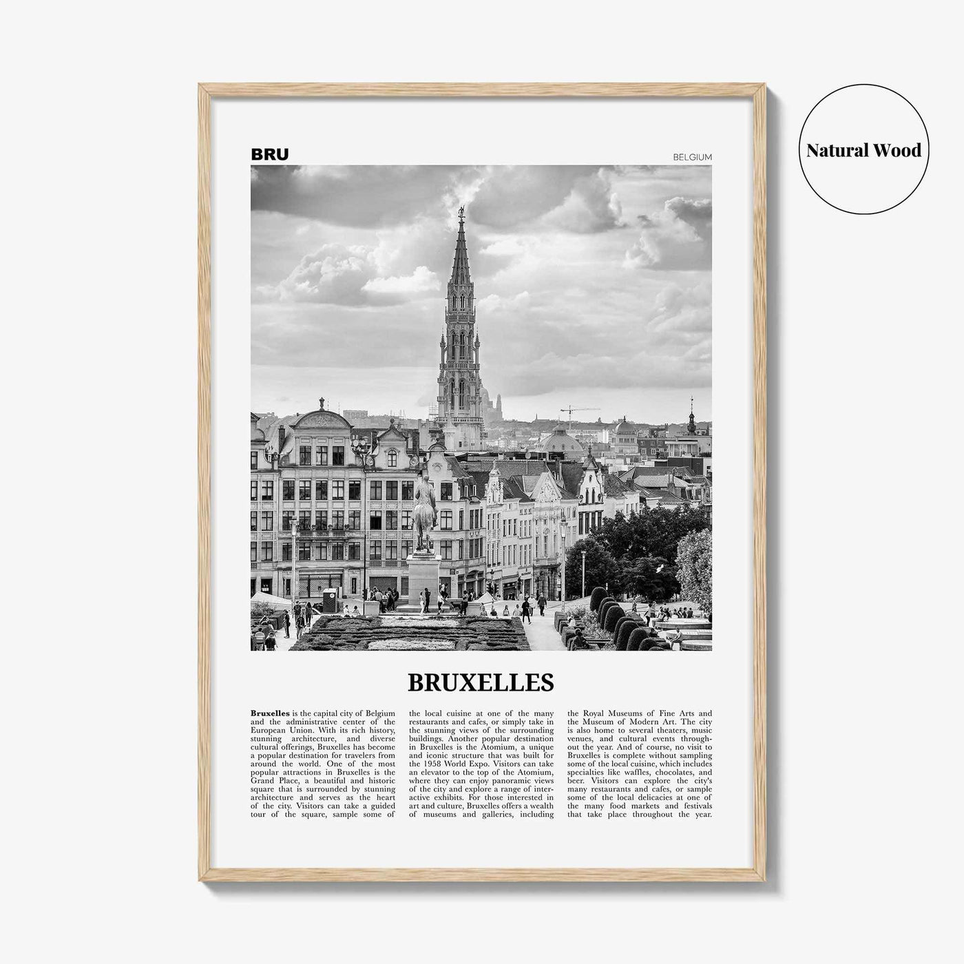 Bruxelles Print Black and White, Bruxelles Wall Art, Bruxelles Poster, Bruxelles Photo, Bruxelles Wall Décor, Bruxelles Map, Belgium