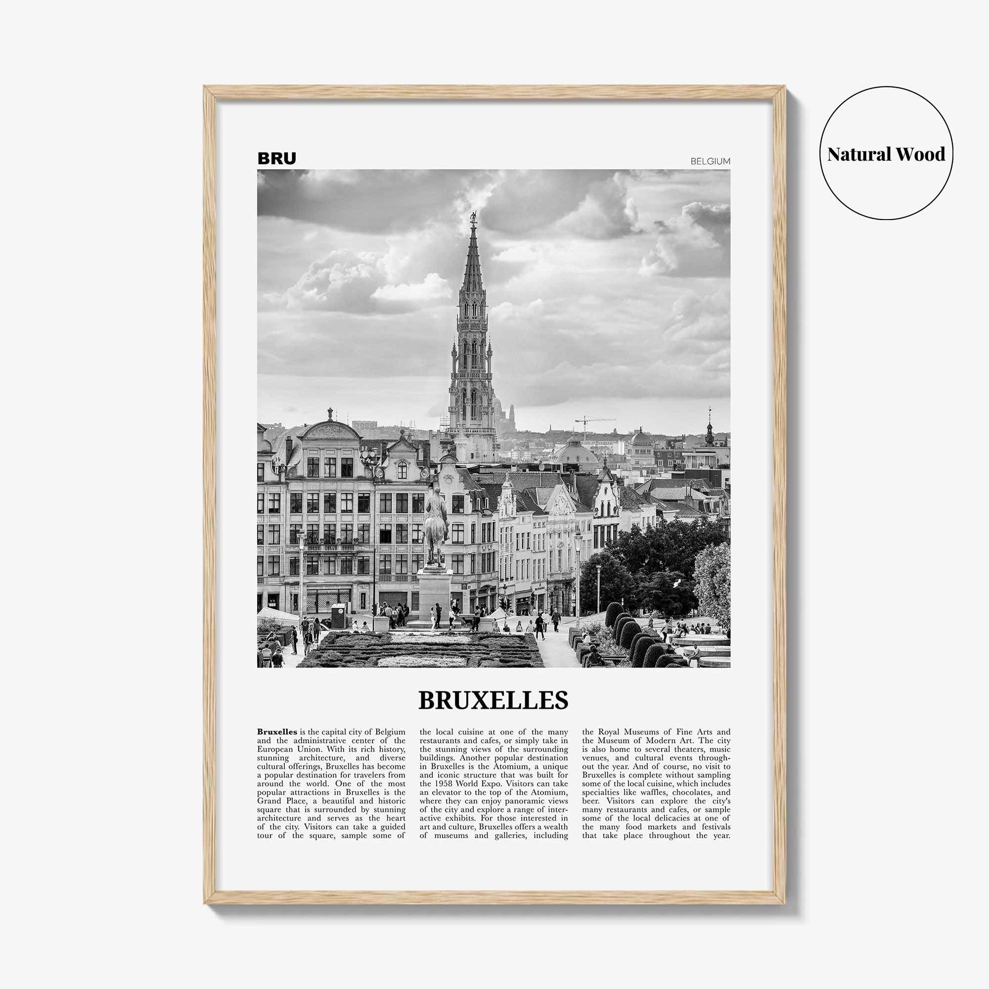 Bruxelles Print Black and White, Bruxelles Wall Art, Bruxelles Poster, Bruxelles Photo, Bruxelles Wall Décor, Bruxelles Map, Belgium