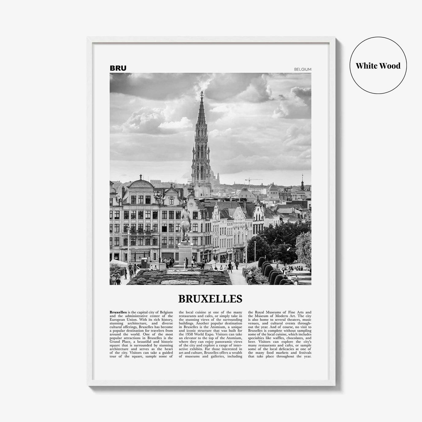 Bruxelles Print Black and White, Bruxelles Wall Art, Bruxelles Poster, Bruxelles Photo, Bruxelles Wall Décor, Bruxelles Map, Belgium