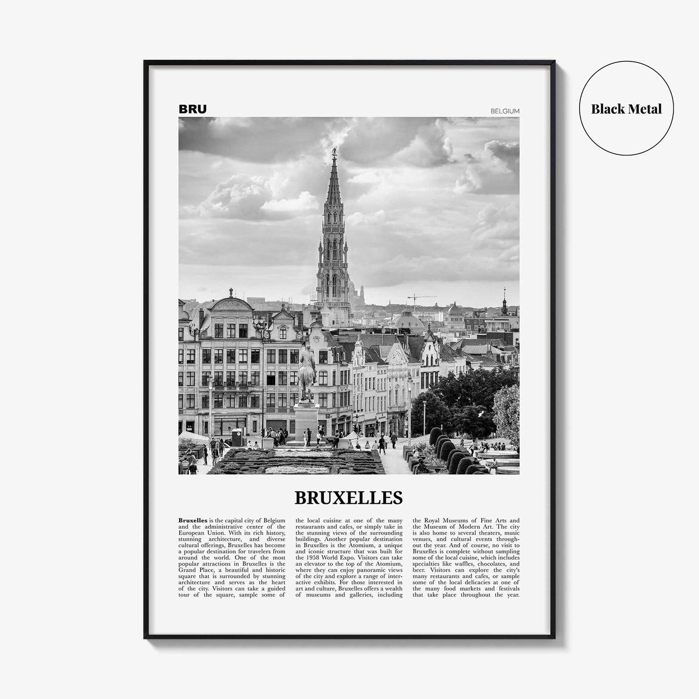 Bruxelles Print Black and White, Bruxelles Wall Art, Bruxelles Poster, Bruxelles Photo, Bruxelles Wall Décor, Bruxelles Map, Belgium