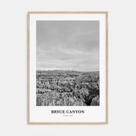Bryce Canyon National Park Portrait B&W Poster