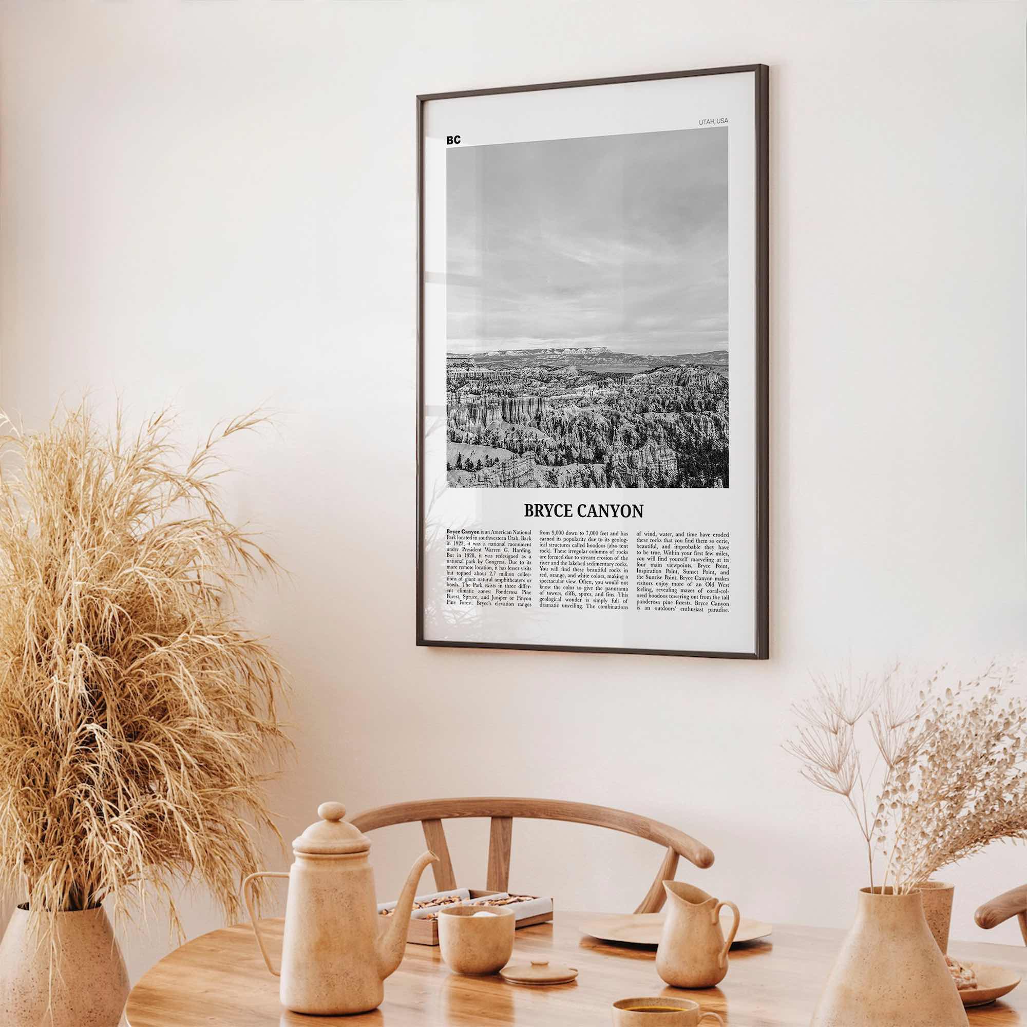 Bryce Canyon National Park Print Black and White, Bryce Canyon Wall Art, Bryce Canyon Poster, Bryce Canyon Photo, Utah, USA, United States
