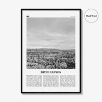 Bryce Canyon National Park Print Black and White, Bryce Canyon Wall Art, Bryce Canyon Poster, Bryce Canyon Photo, Utah, USA, United States