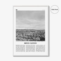 Bryce Canyon National Park Print Black and White, Bryce Canyon Wall Art, Bryce Canyon Poster, Bryce Canyon Photo, Utah, USA, United States