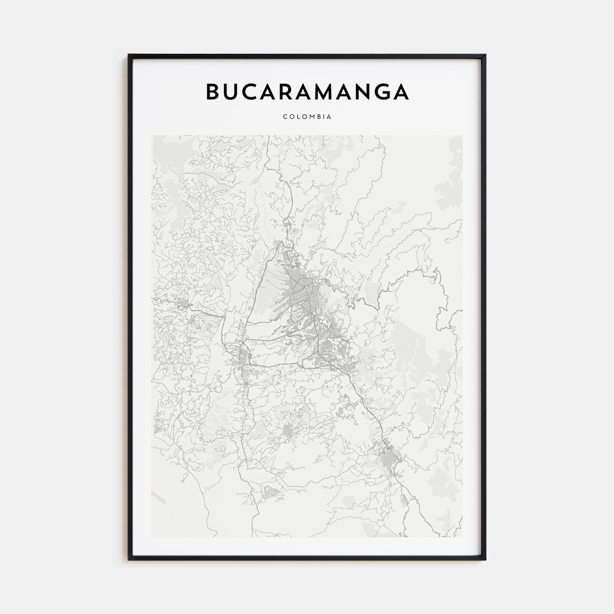 Bucaramanga Map Portrait Poster