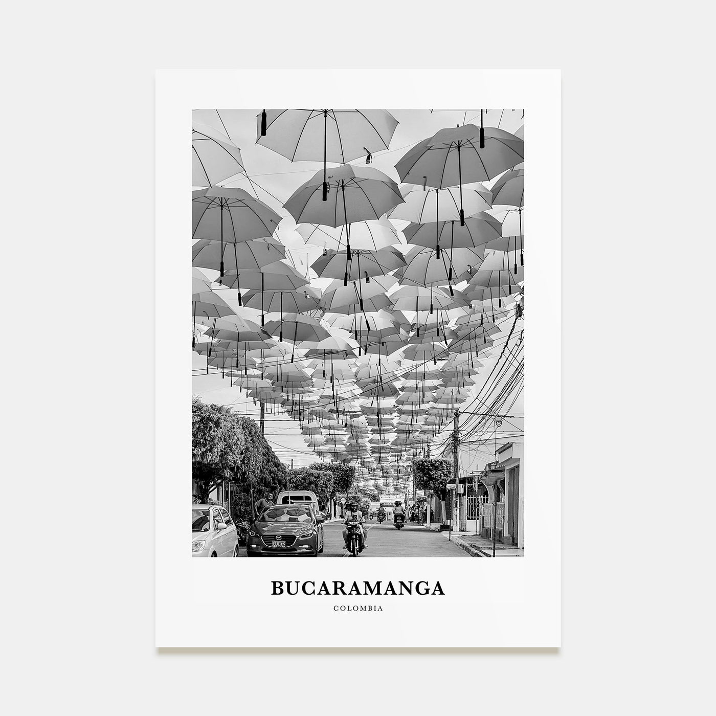 Bucaramanga Portrait B&W Poster