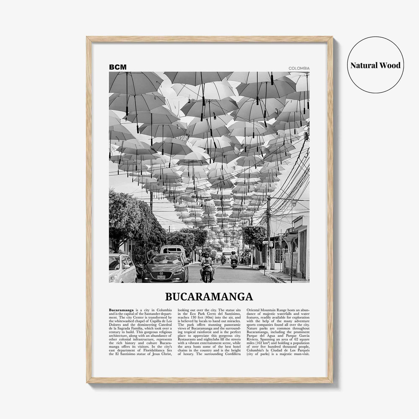 Bucaramanga Print Black and White, Bucaramanga Wall Art, Bucaramanga Poster, Bucaramanga Photo, Bucaramanga Map, Colombia