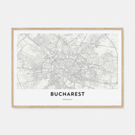 Bucharest Map Landscape Poster