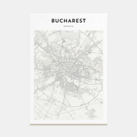Bucharest Map Portrait Poster