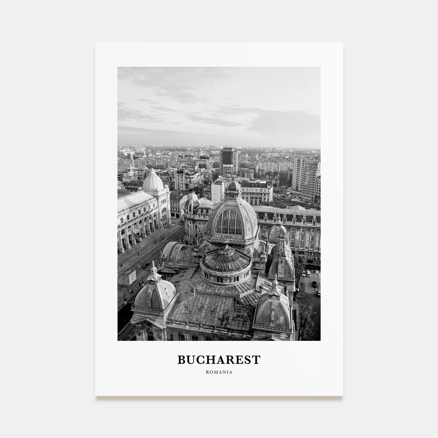 Bucharest Portrait B&W Poster
